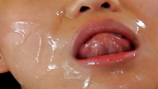 Taiwanese girl receives fuck and facial on red couch